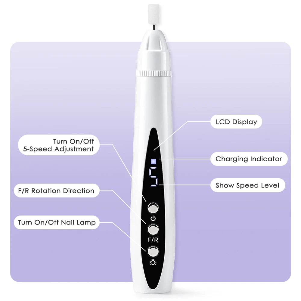 2-in-1 Electric Nail Drill and UV Curing Lamp for Professional Manicures