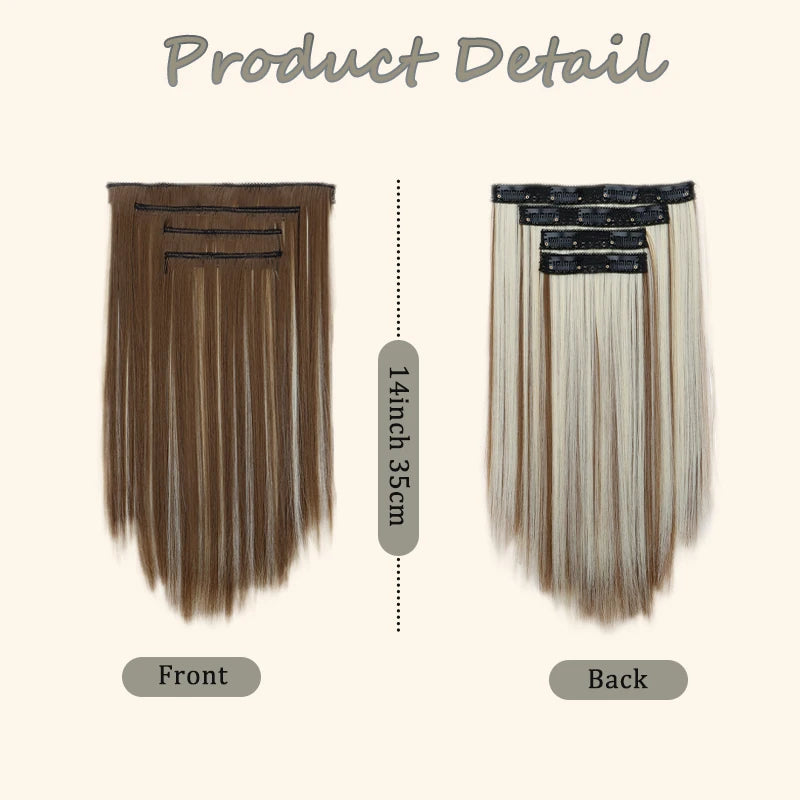 14-Inch Straight Clip-In Hair Extensions for Instant Volume - 3