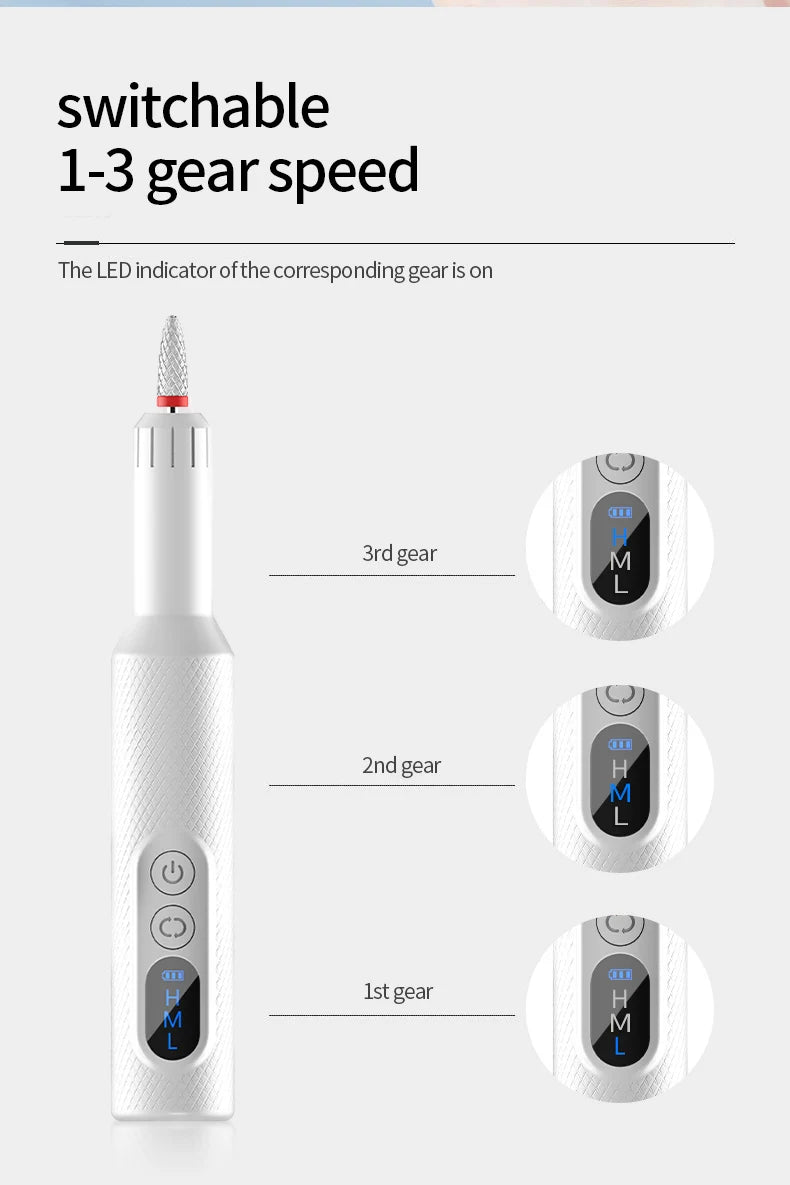 Cordless Electric Nail Drill Set for Salon-Quality Manicures and Pedicures