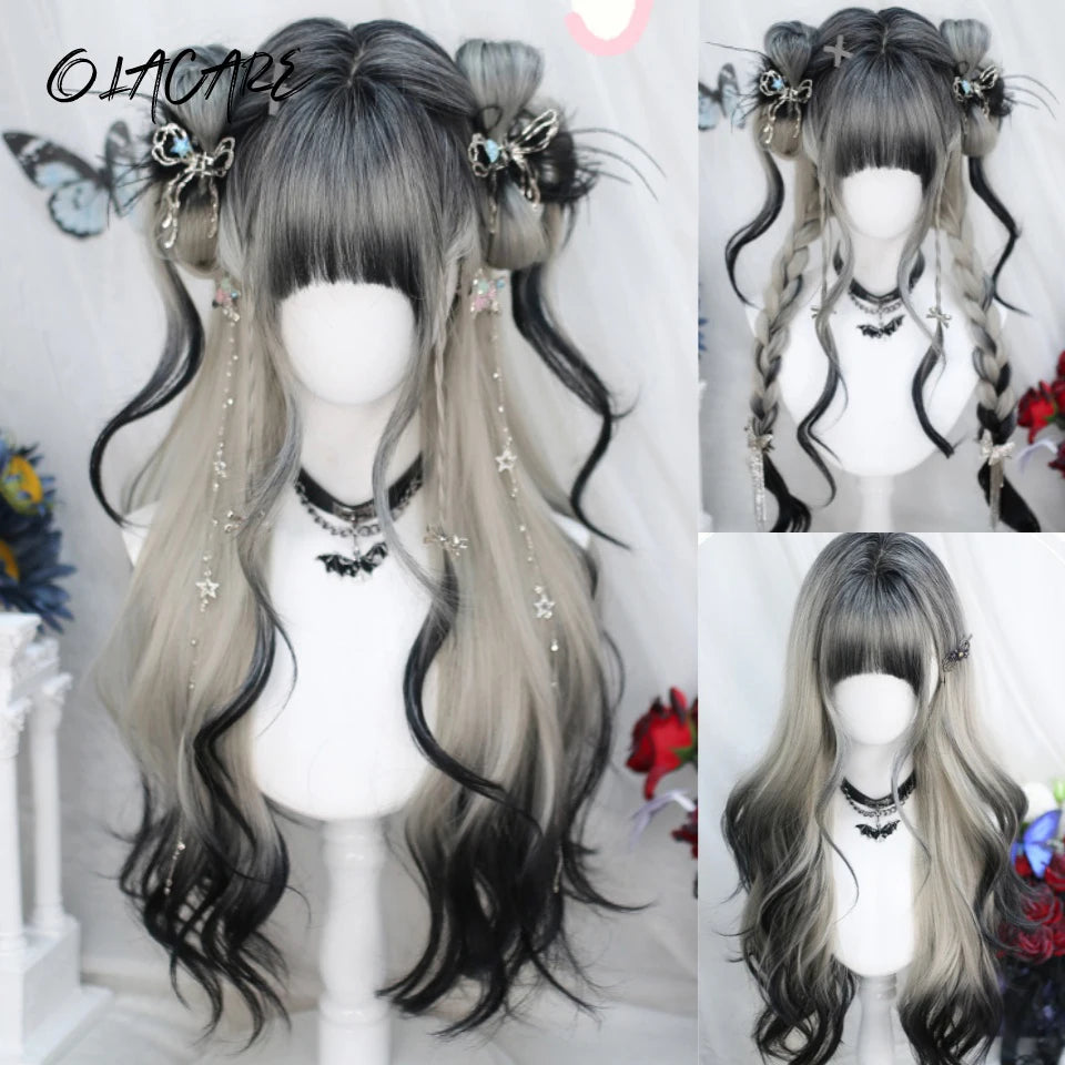 Long Wavy Ombre Cosplay Wig for Women - 1