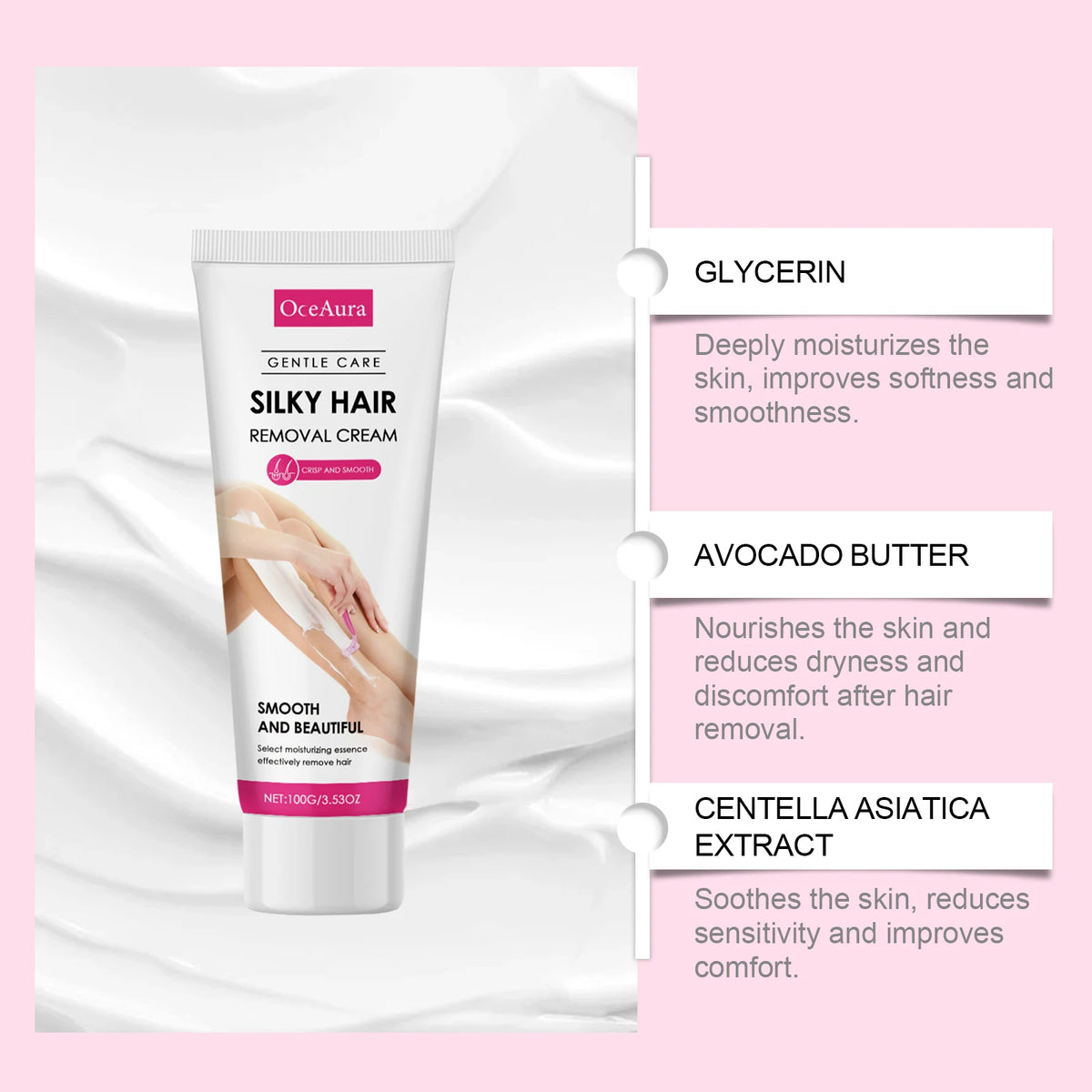 Gentle Hair Removal Cream and Soothing Oil for Sensitive Skin