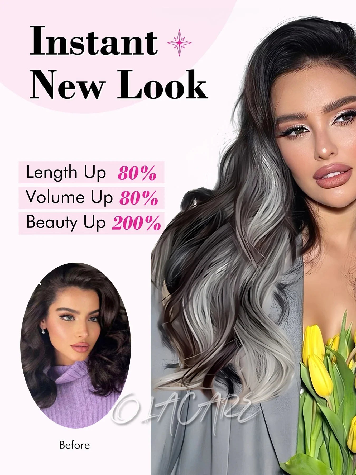 Wavy Clip-In Hair Extensions for Instant Volume and Length - 3