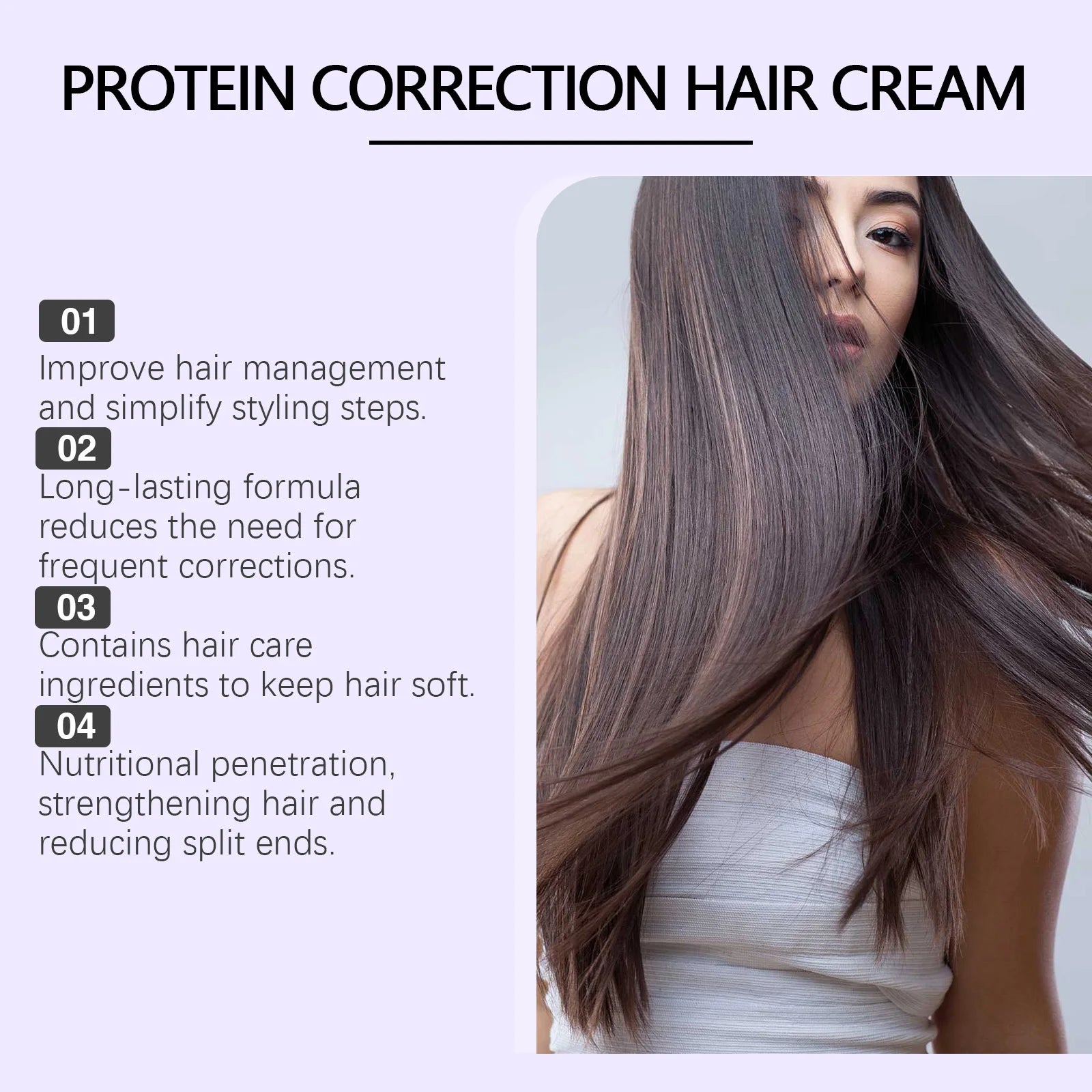 Protein Correction Hair Straightening Cream for Smooth Frizzy Hair - 6