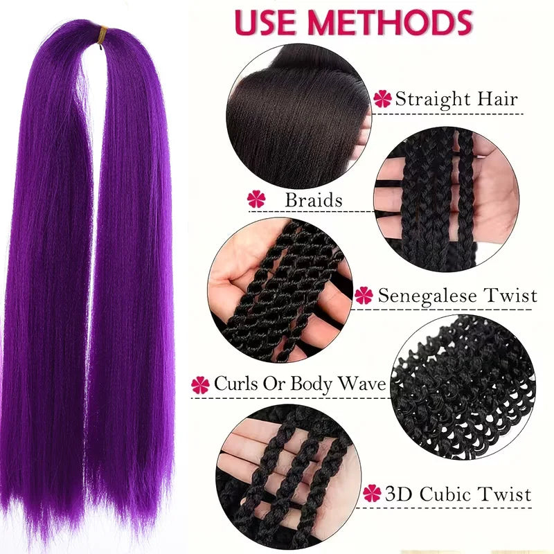 14 Inch Purple Synthetic Braiding Hair Extensions for DIY Styles