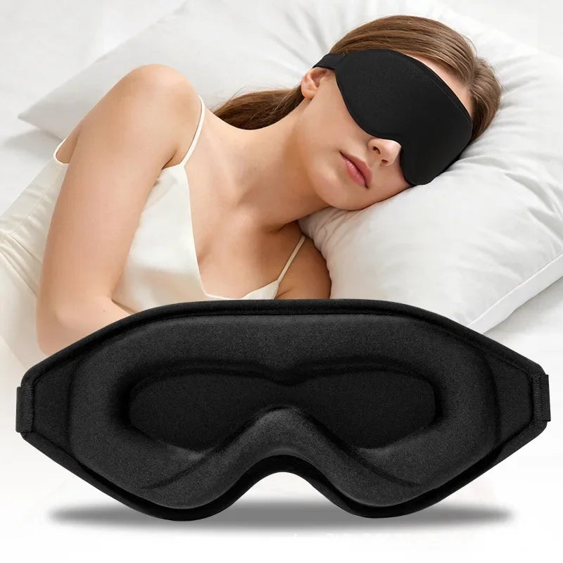 3D Memory Foam Contoured Sleep Mask for Total Light Blockout and Comfort