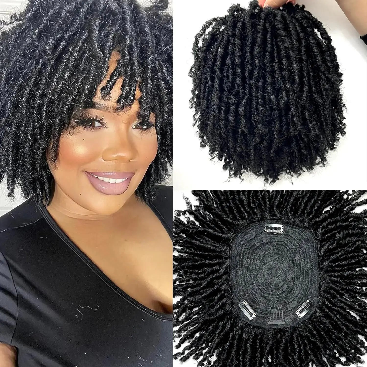 Men's Short Curly Braided Dreadlock Wig - 15