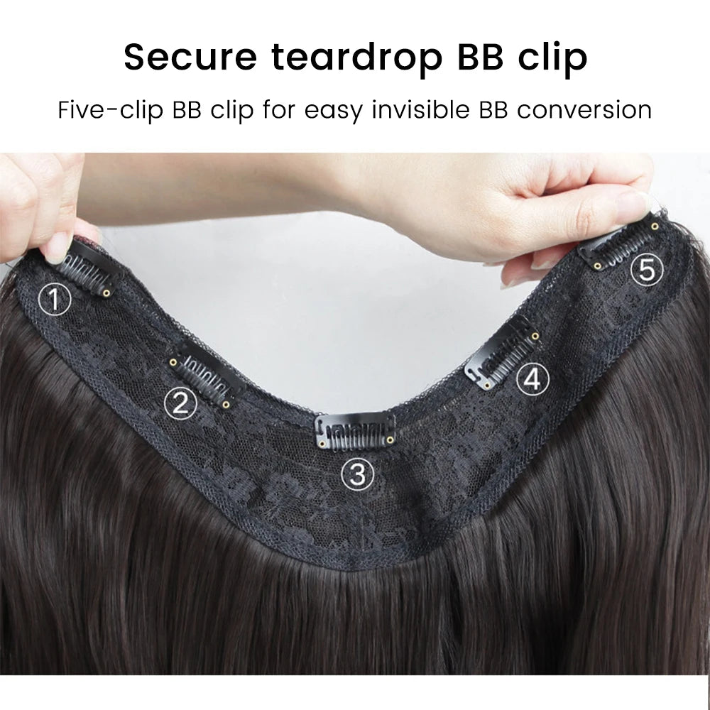 20-Inch Wavy V-Shape Clip-In Hair Extensions - 12
