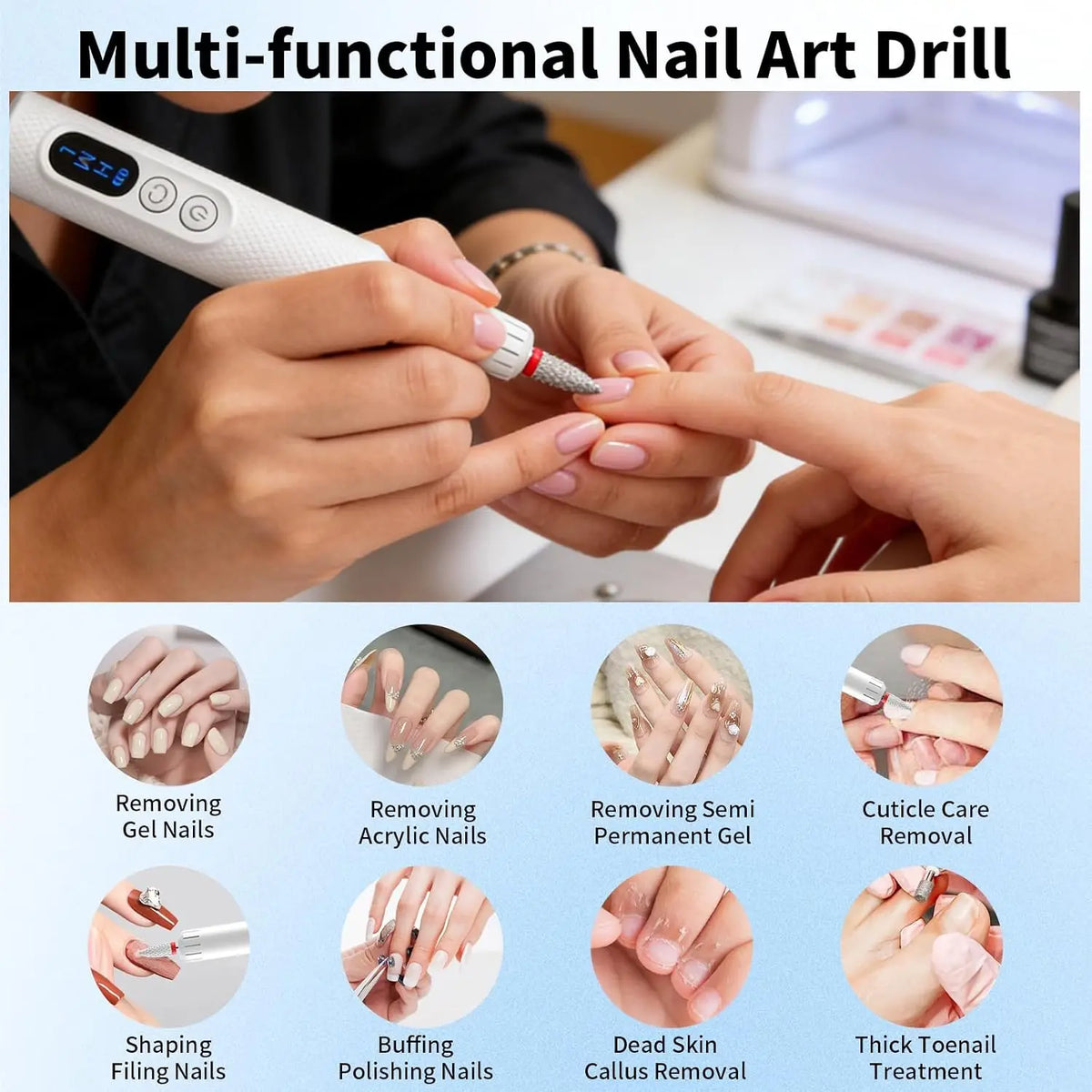 Cordless Electric Nail Drill Set for Salon-Quality Manicures and Pedicures