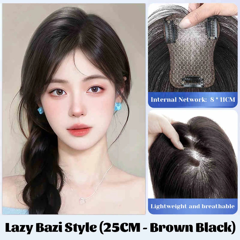 Clip-In Hair Topper Bangs Extension for Natural Volume and Style