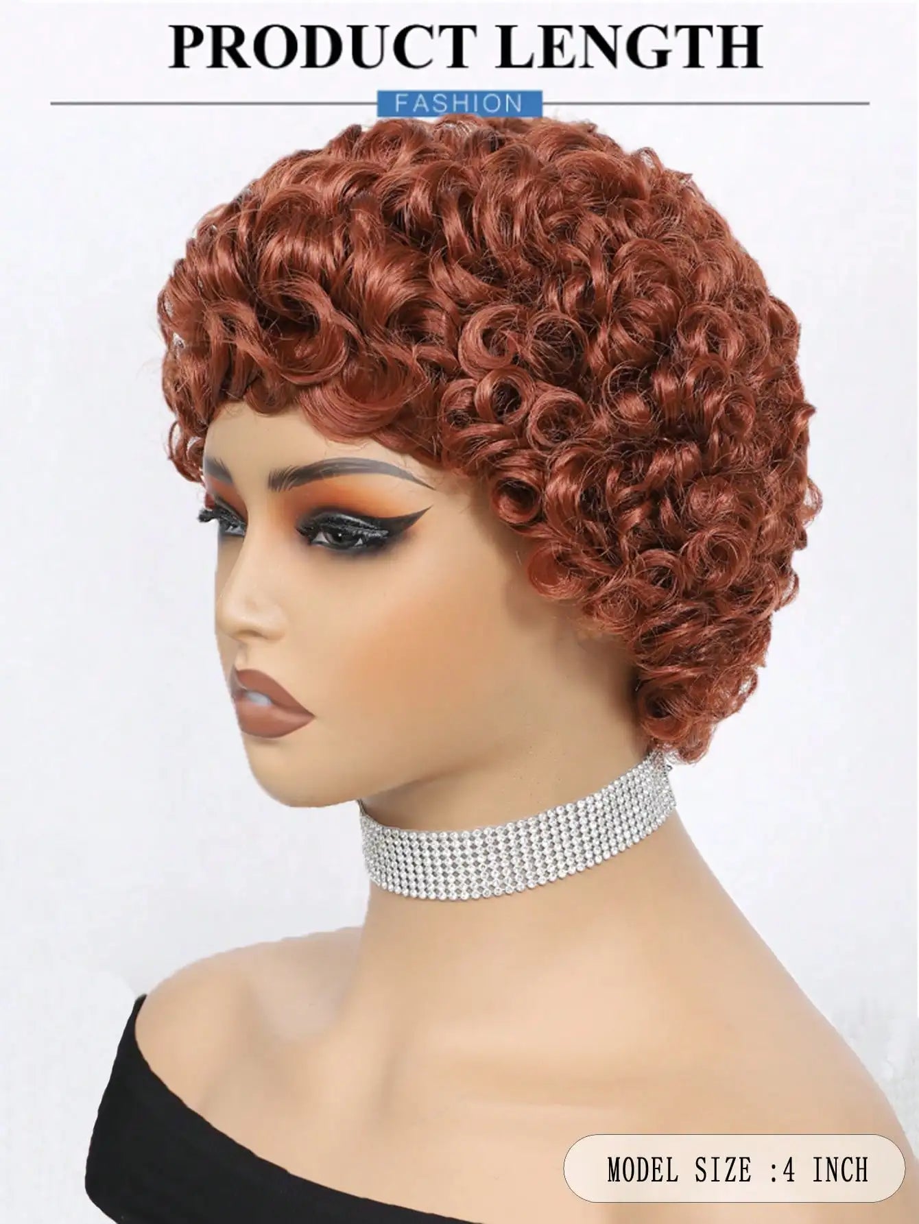 Short Curly Pixie Cut Synthetic Wig for Daily Wear - 4