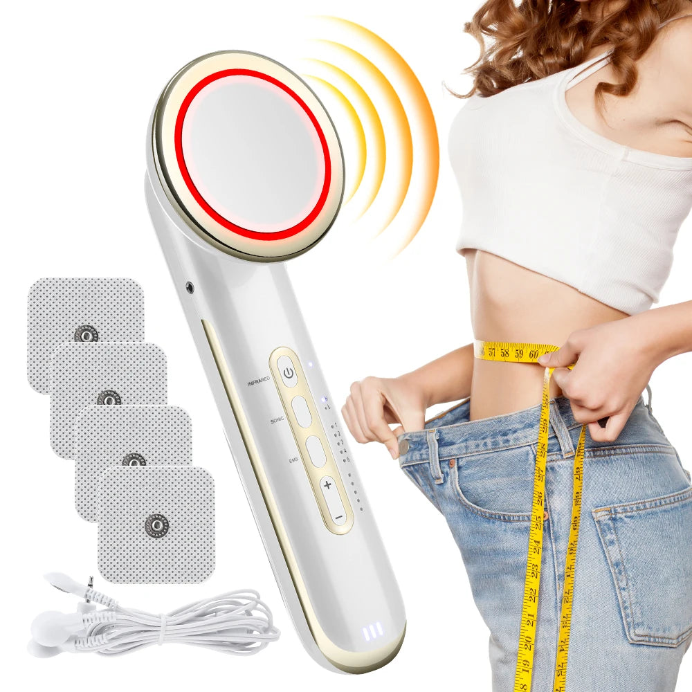 Ultrasonic EMS Body Slimming and Facial Lifting Beauty Massager Device