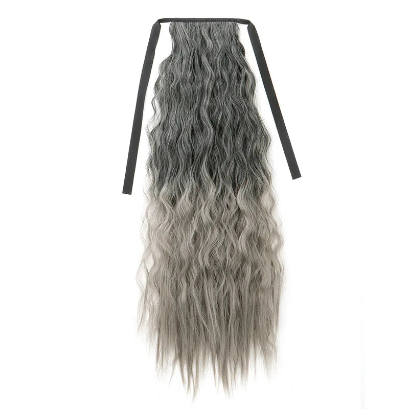 22 Inch Kinky Curly Drawstring Ponytail Hair Extension - 13