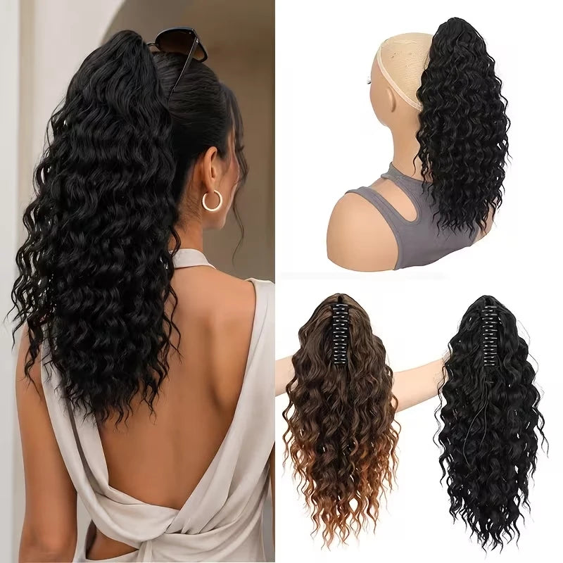 14-Inch Curly Ponytail Hair Extension Claw Clip - 7