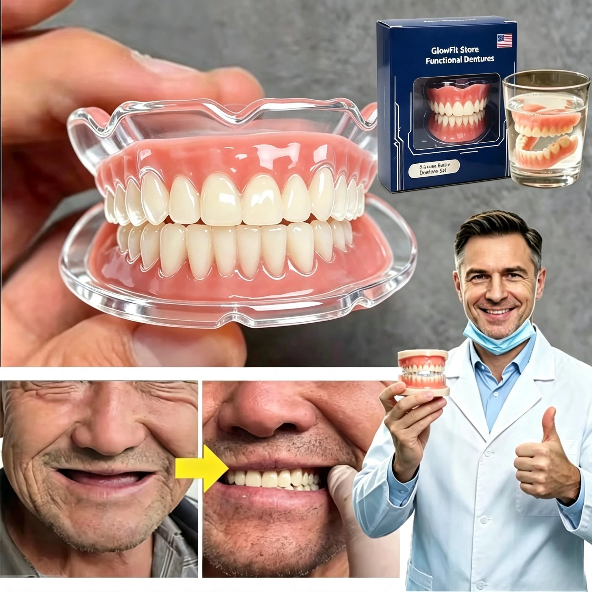 Instant Smile Cosmetic Dentures for Natural Looking Teeth and Confidence - 2