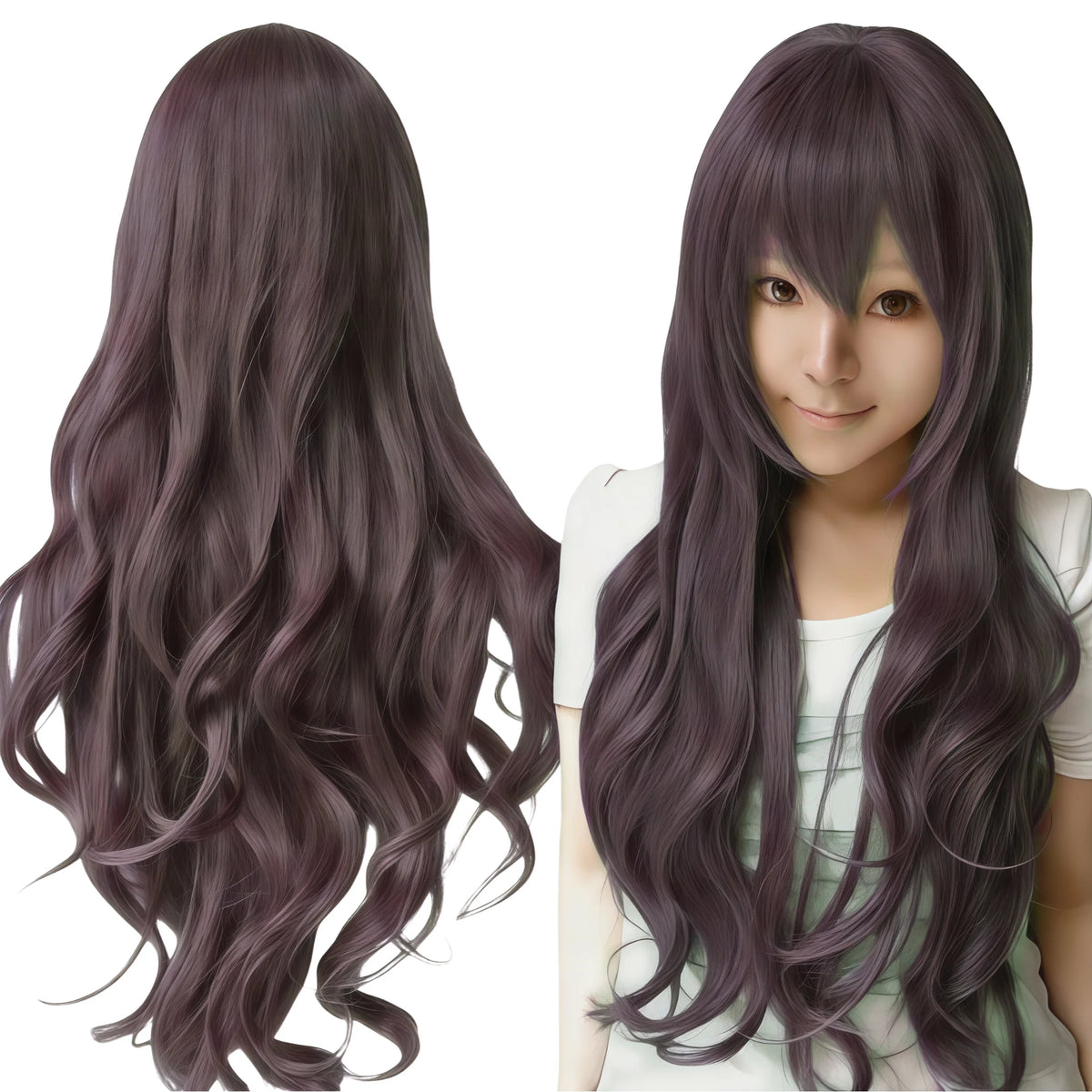 Long Wavy Synthetic Cosplay Wig for Halloween and Costume Parties