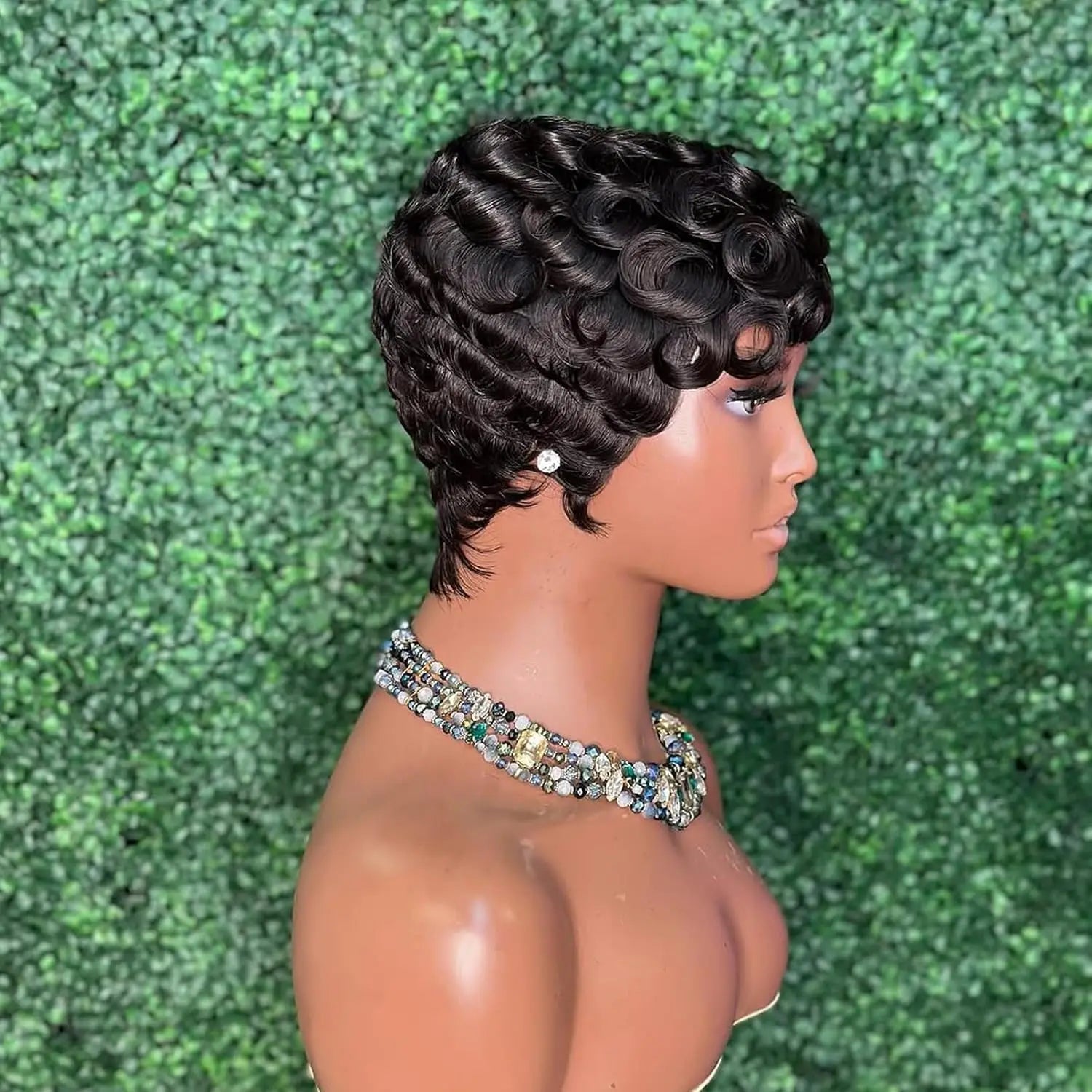 Short Curly Glueless Wig for Daily Wear - 4