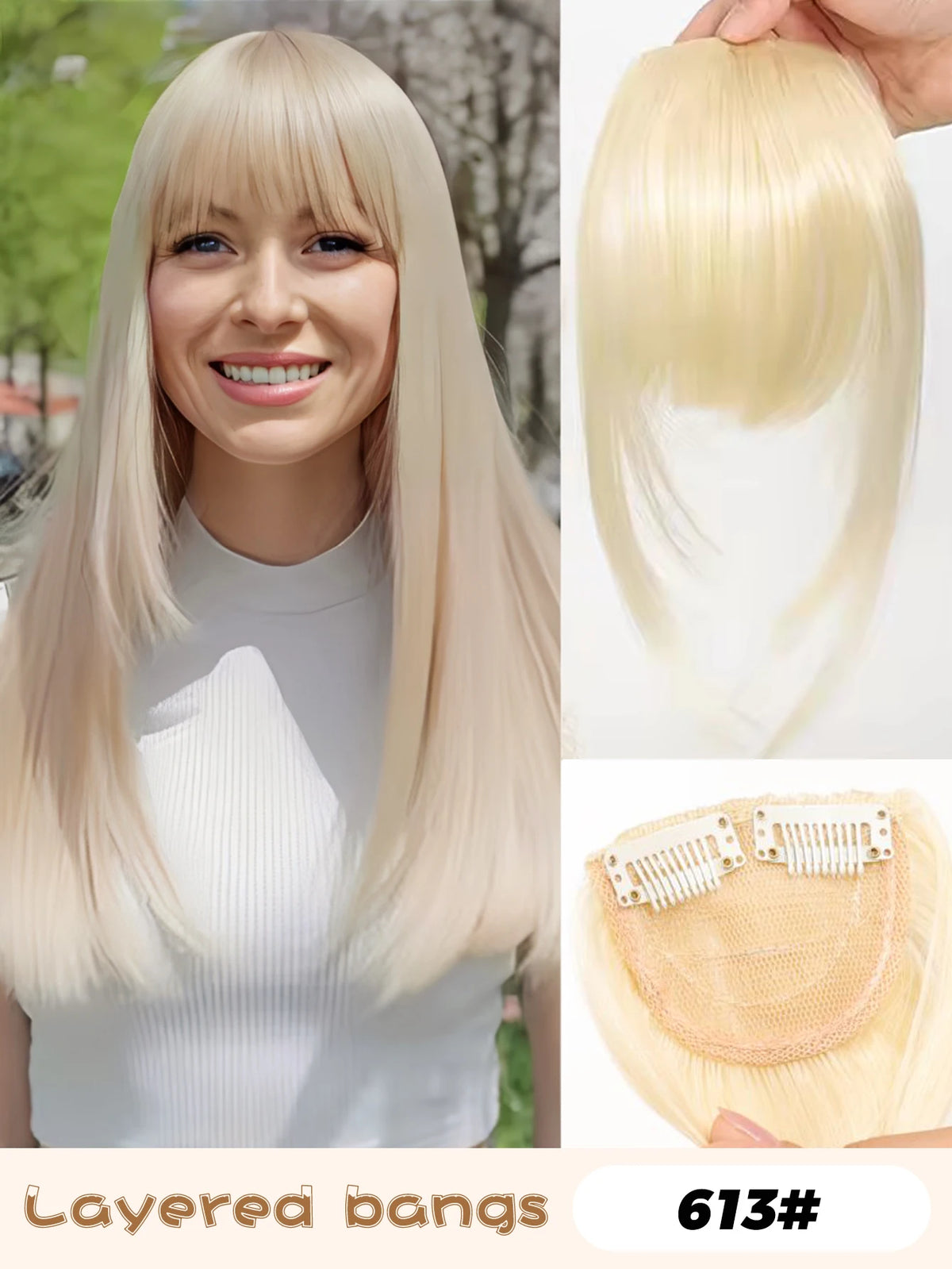 Clip-In Synthetic Hair Bangs with Temples