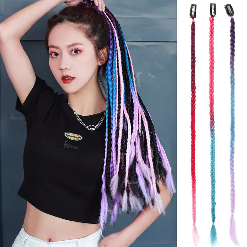 24-Inch Clip-In Braided Hair Extensions for Daily and Party Looks - 1