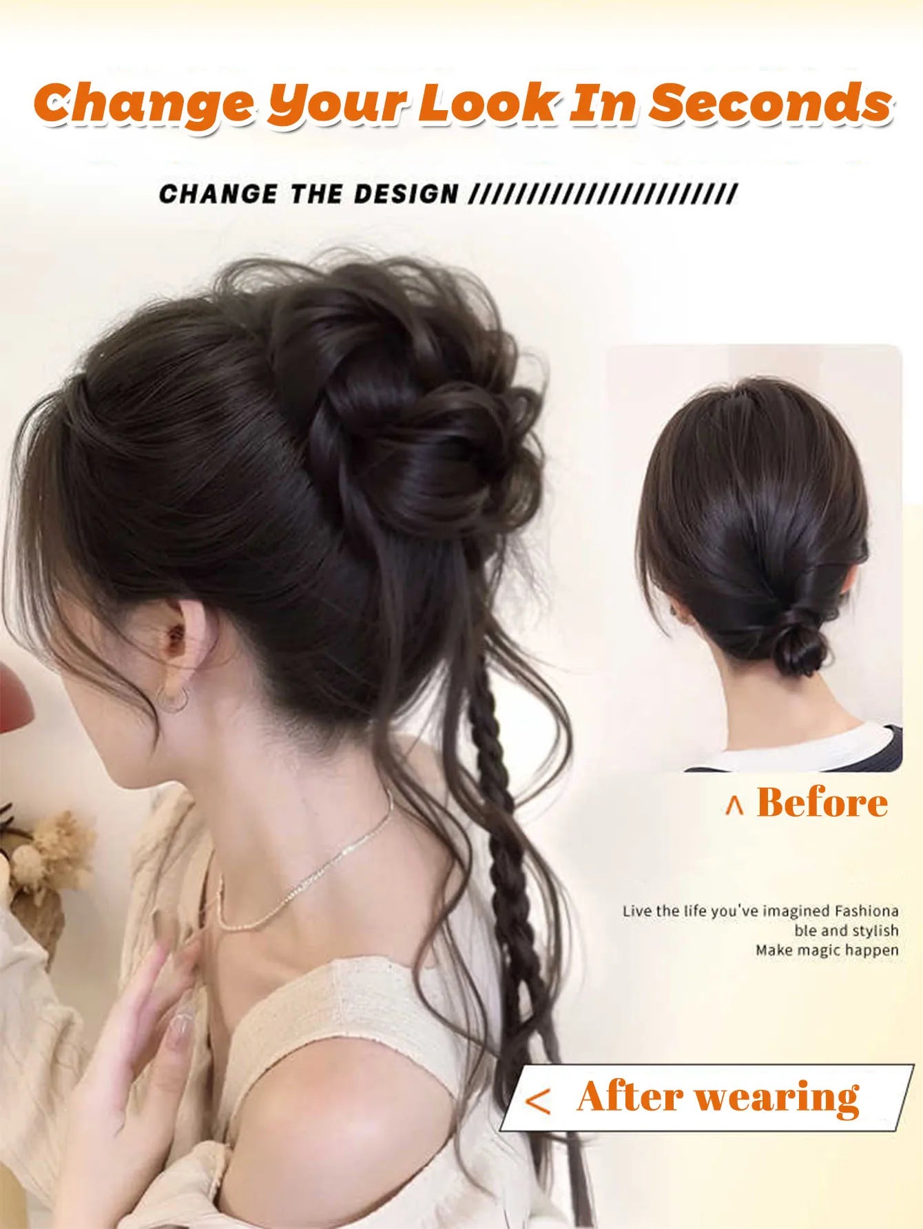 Messy Curly Hair Bun with Braids for Women and Girls - 9