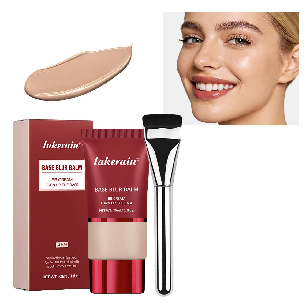 Blurring Foundation Balm with Applicator Brush for a Smooth Matte Finish