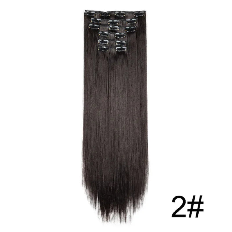 24 Inch Long Straight Synthetic Clip-In Hair Extensions - 19