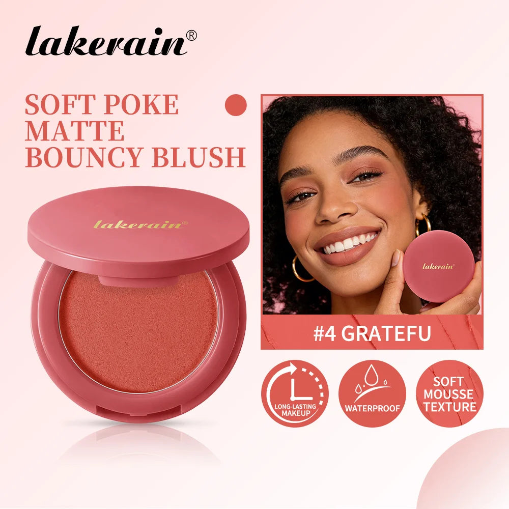Matte Bouncy Cream-to-Powder Blush for Natural Long-Lasting Flush - 3