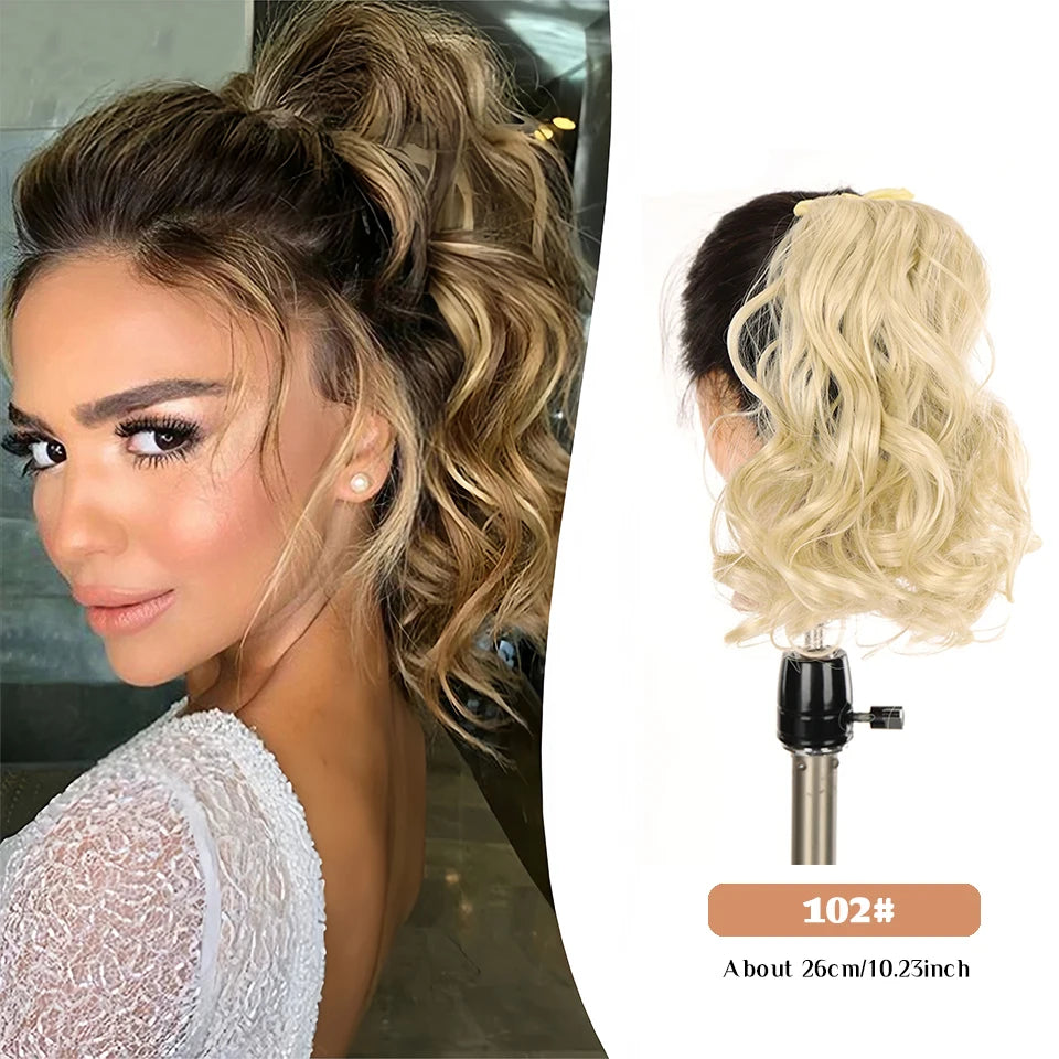 Wavy Curly Ribbon Ponytail Hair Extension - 15