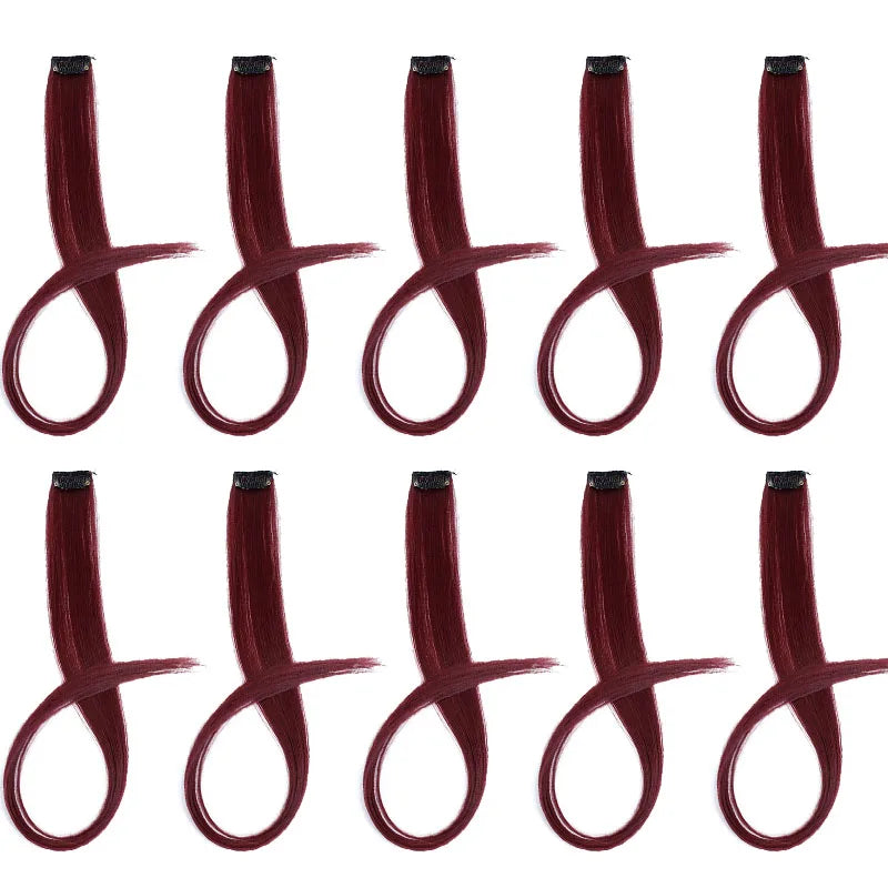 22-Inch Clip-In Synthetic Hair Extensions for Instant Color Highlights - 17