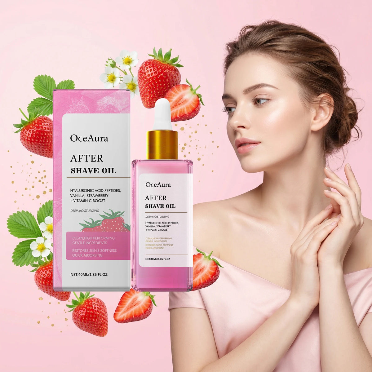 Soothing Strawberry After Shave Oil for Irritation Relief and Hydration