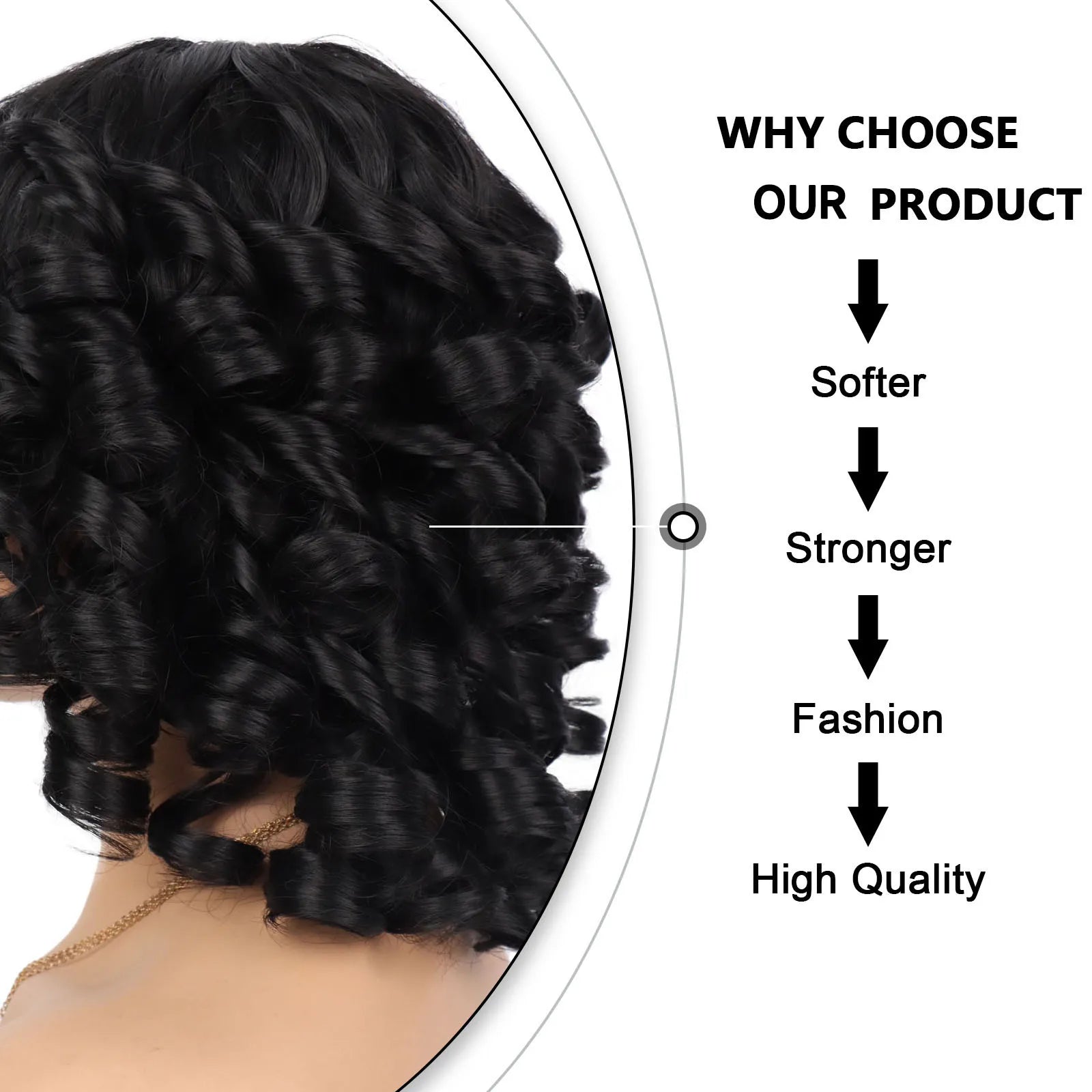 Short Afro Curly Wig with Bangs for Daily Wear - 4