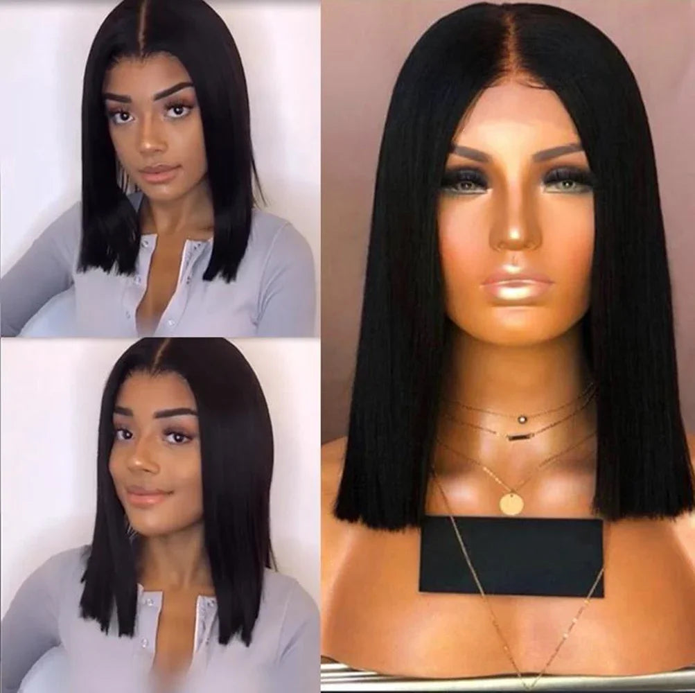 Short Straight Black Bob Wig for Daily Wear and Parties