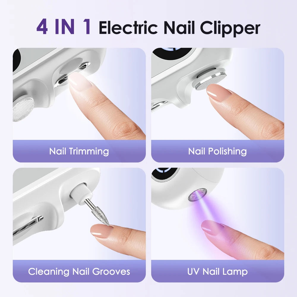 4-in-1 Electric Nail Clipper and Grooming Tool for Adults and Kids - 8
