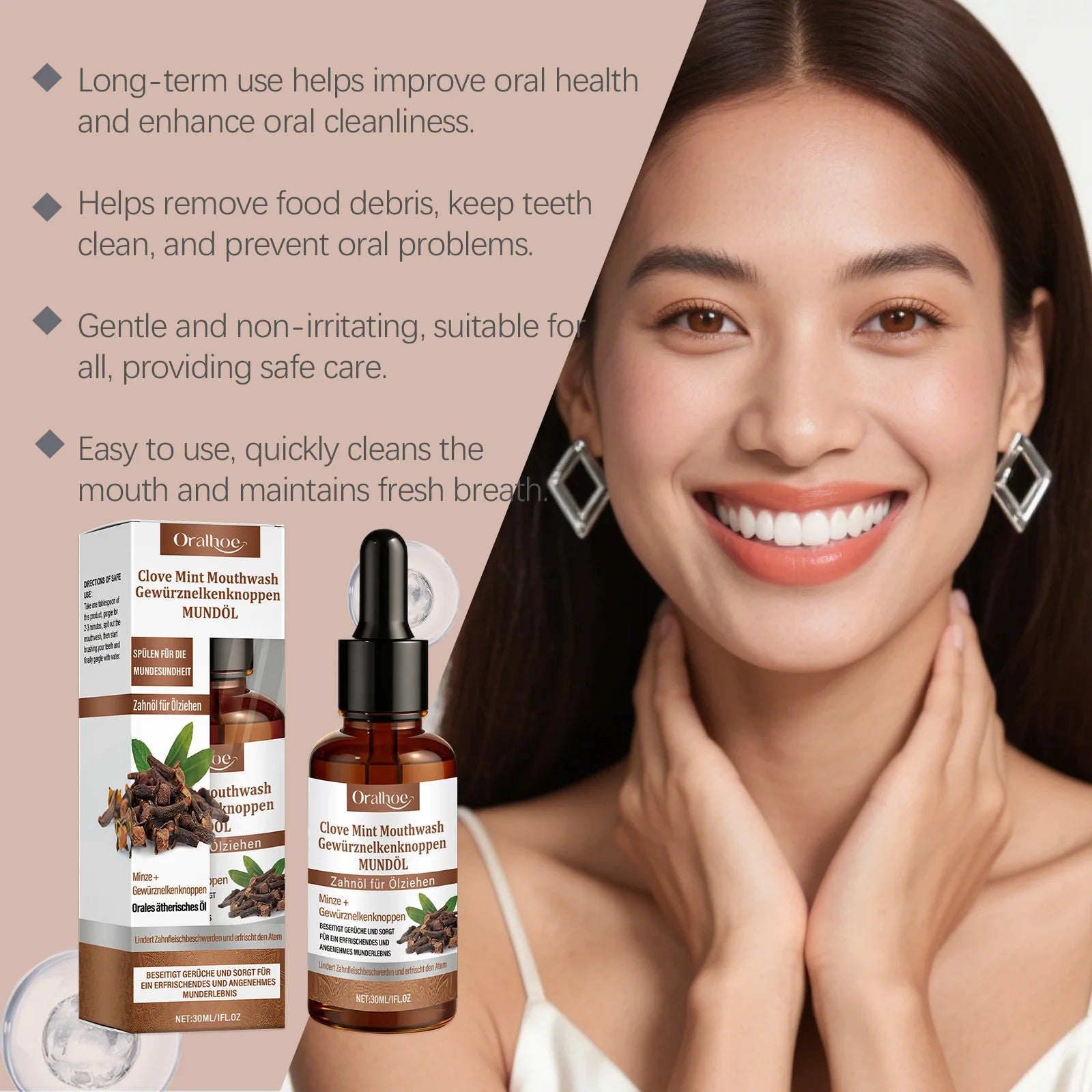 Clove Mint Mouthwash for Teeth Whitening and Fresh Breath - 20