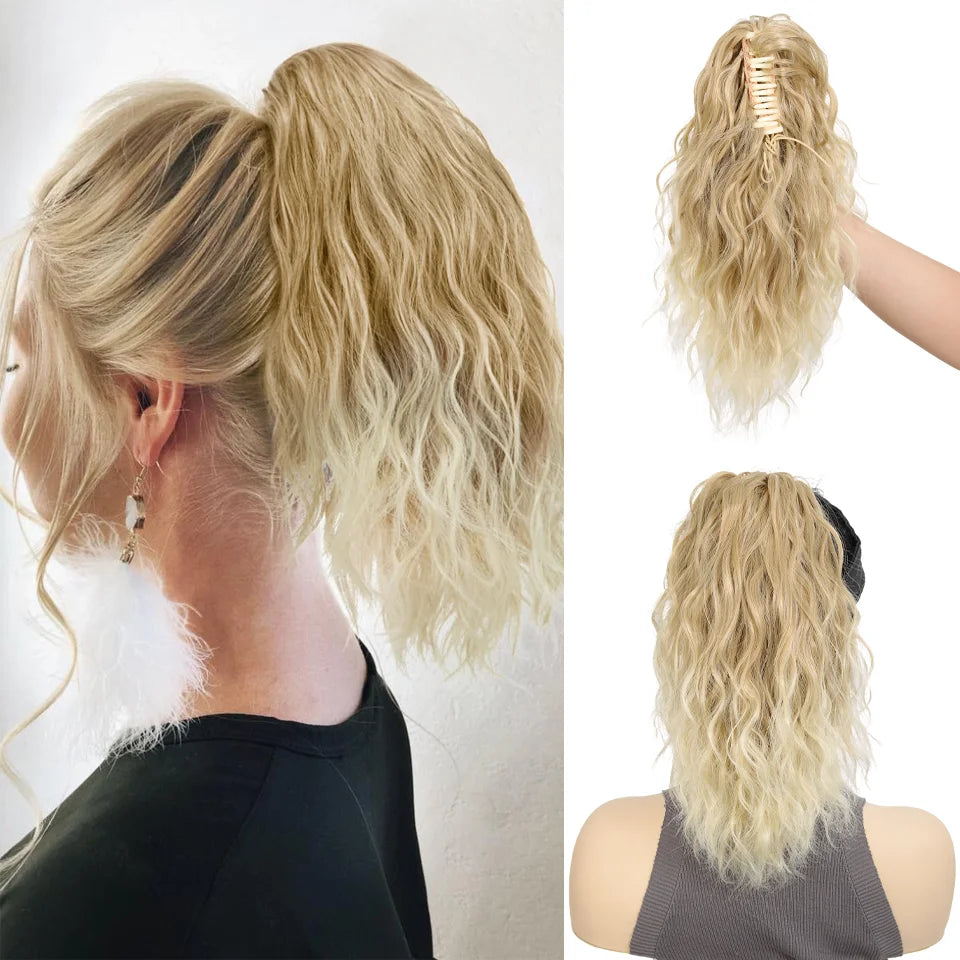 14-Inch Wavy Synthetic Claw Clip Ponytail Extension