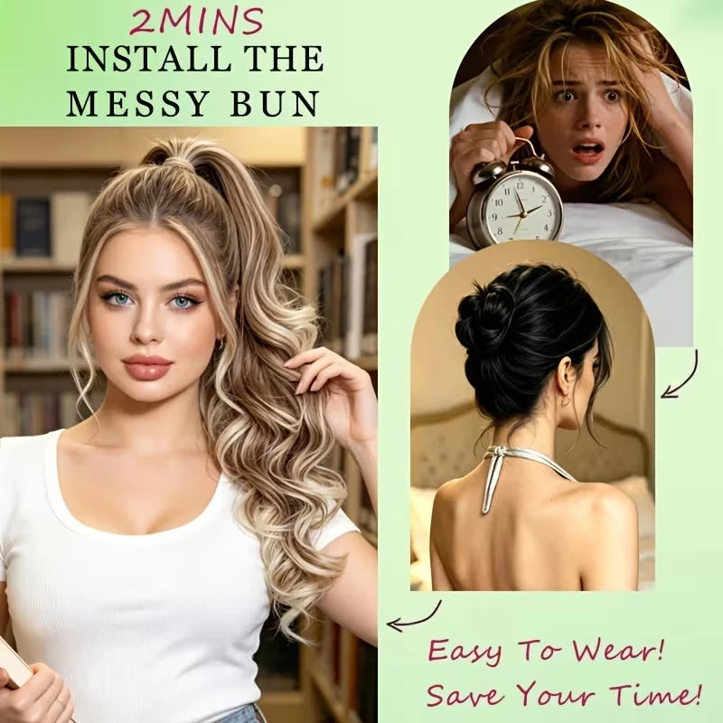 16-Inch Wavy Curly Claw Ponytail Extension for Instant Volume - 4