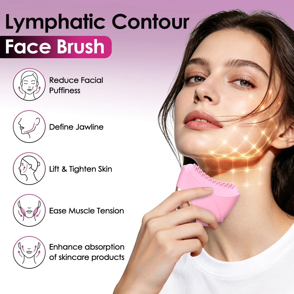 Electric Vibrating Body Contour Massage Brush for Exfoliation and Skincare