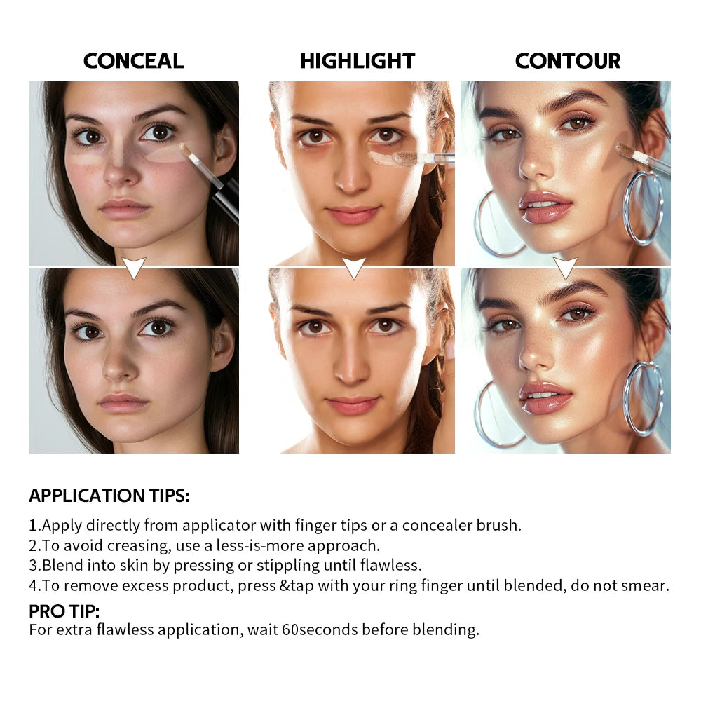 Multi-Use Full Coverage Sculpting Concealer for Flawless Matte Finish