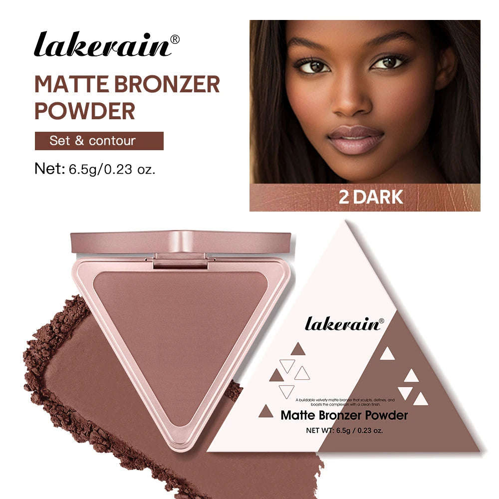 Long-Lasting Matte Bronzer Powder for Face Contouring and Shading