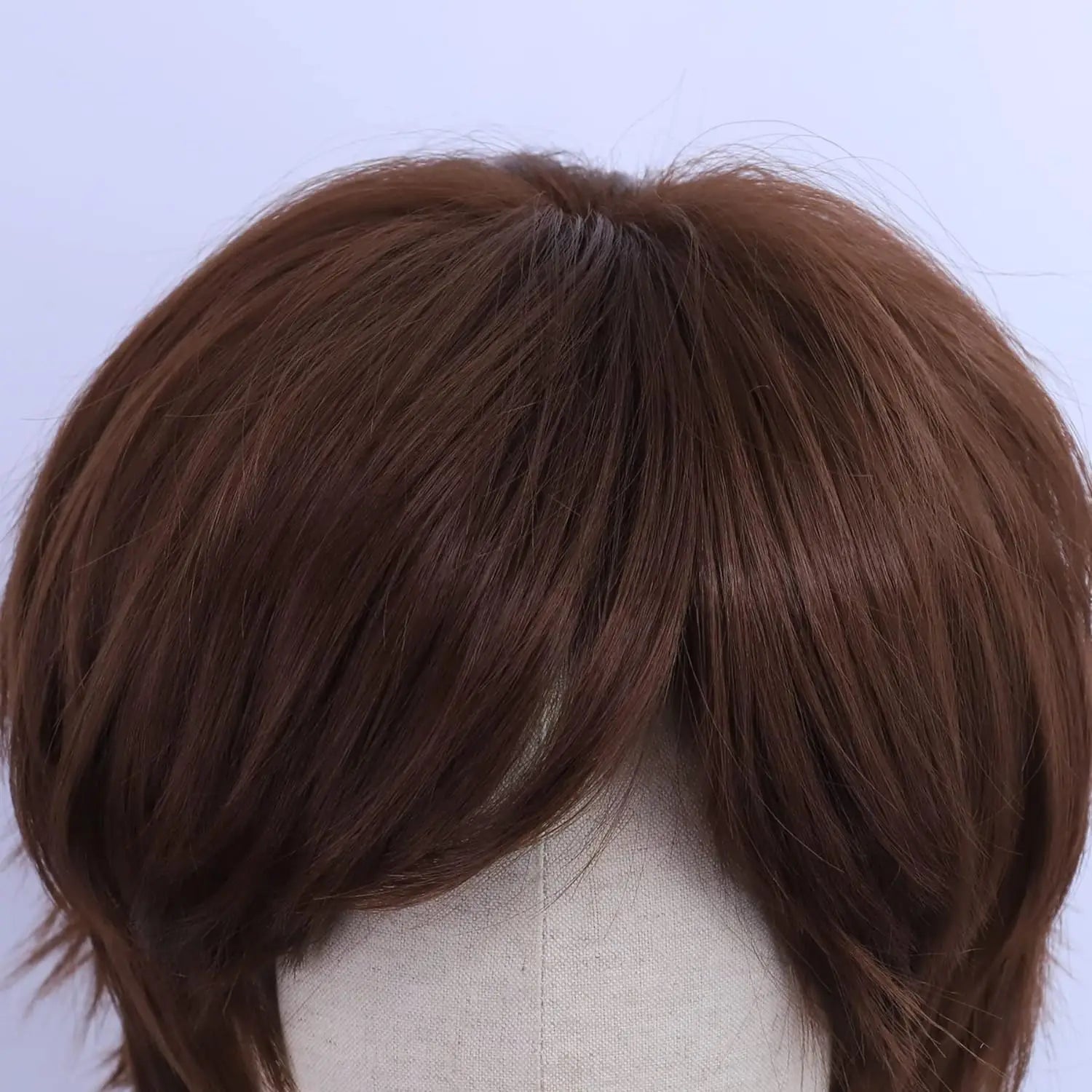 Short Brown Layered Cosplay Wig for Anime Costumes and Parties - 5