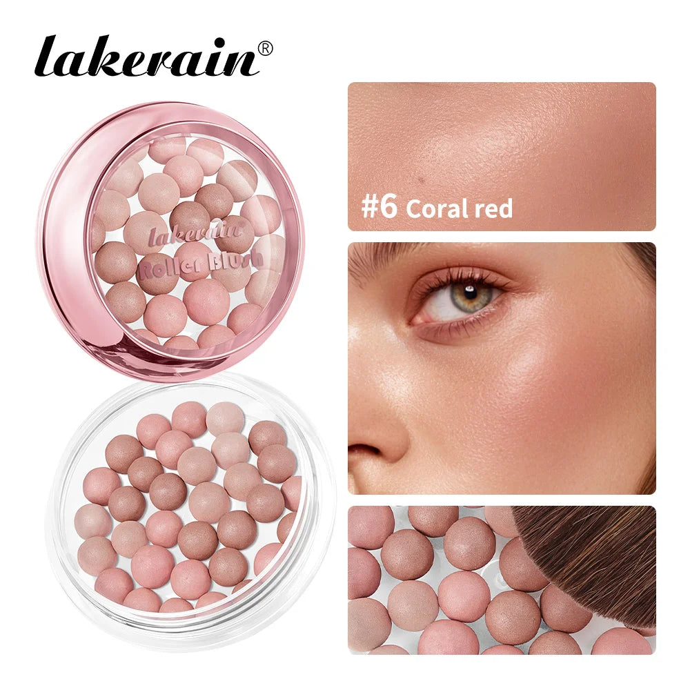 Spherical Powder Bead Blush for Natural Glowing Makeup Finish