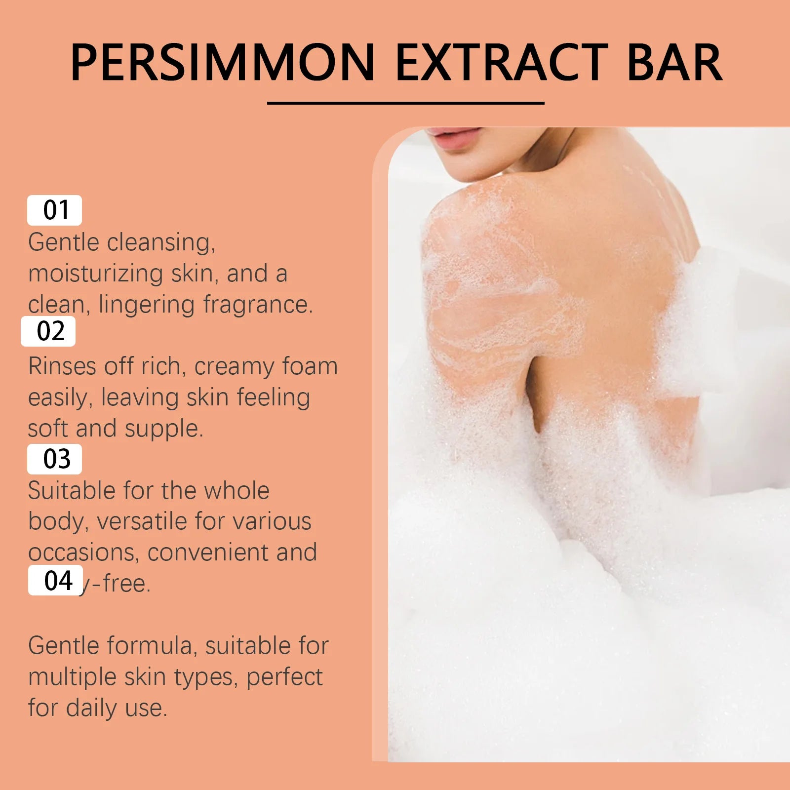 Persimmon Extract Deodorizing Body Soap for Aging Odor and Skin Care - 10