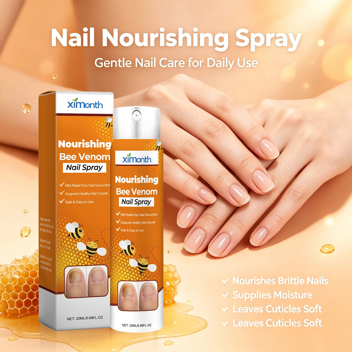 Bee Venom Nourishing Nail Spray for Repairing Brittle and Damaged Nails