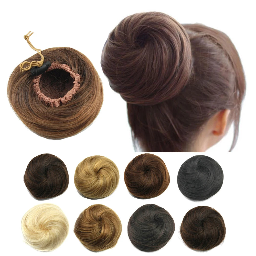 Adjustable Curly Hair Bun Scrunchie Extension for Instant Volume Updo