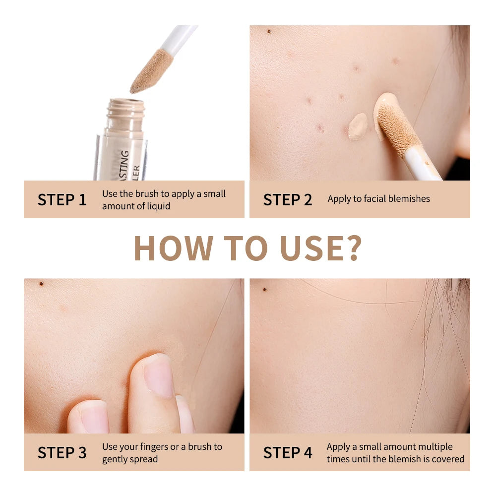 Full Coverage Matte Finish Liquid Concealer for All Skin Types - 6