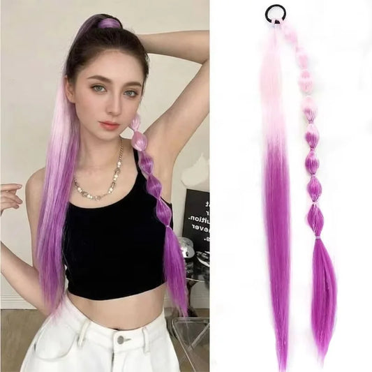 Ombre Bubble Ponytail Extension for Y2K Party Hairstyles
