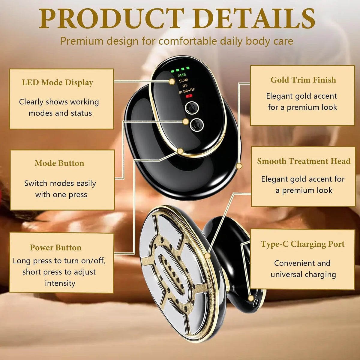 4-in-1 LED Body Sculpting and Cellulite Massager for Home Skin Tightening