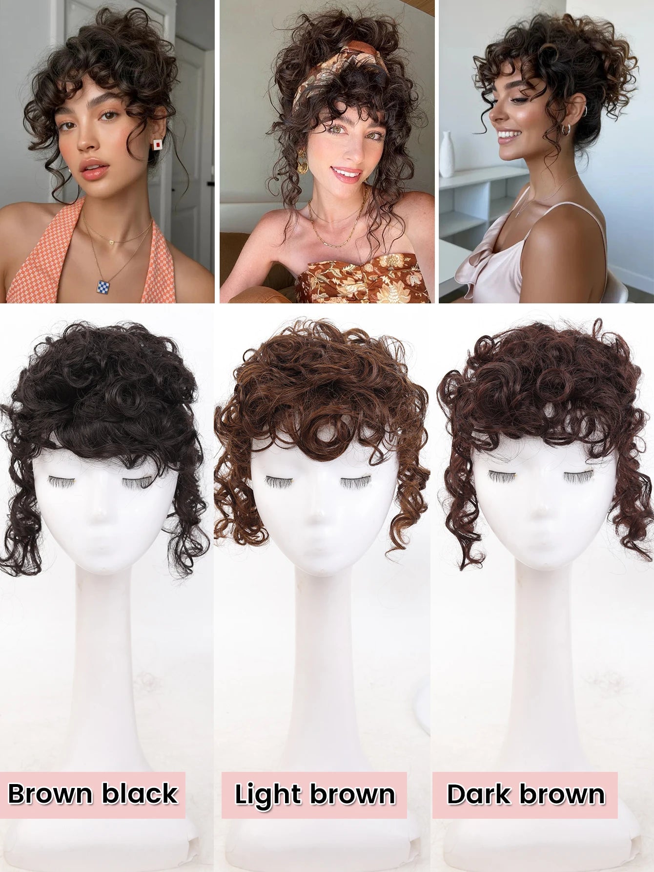 Short Curly Clip-In Hair Topper for Thinning Hair - 11