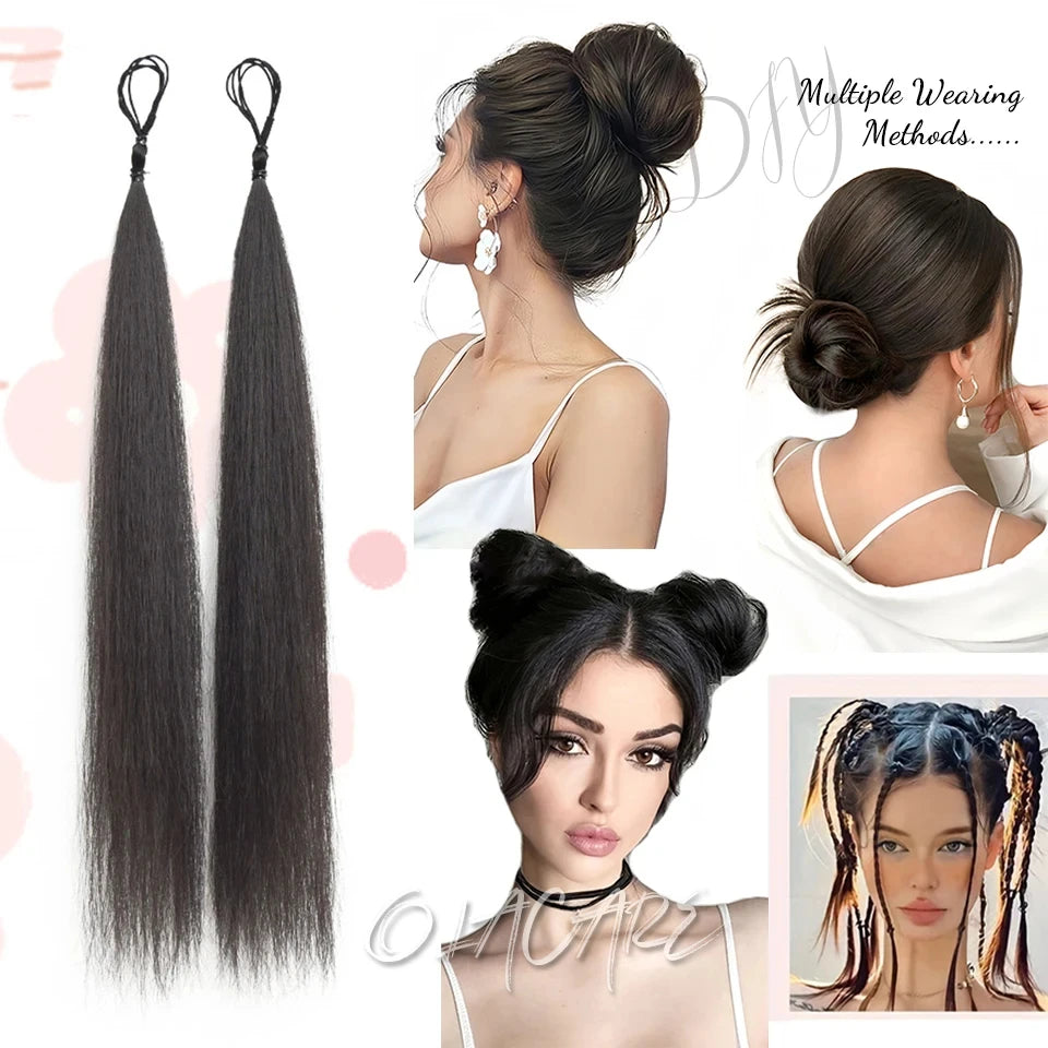 Messy Bun Hair Extension Scrunchie for Easy Voluminous Updo Styles - 10