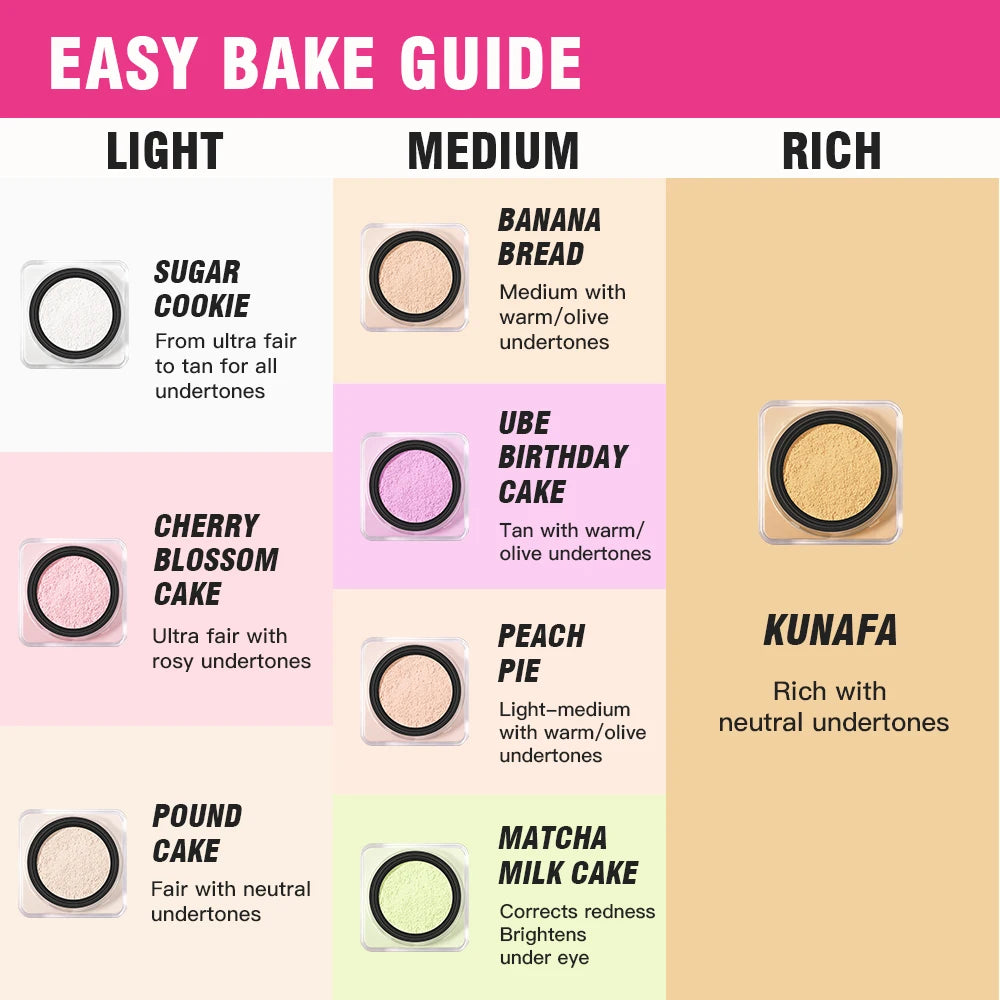Matte Finish Loose Baking and Setting Powder for Flawless Long-Lasting Wear