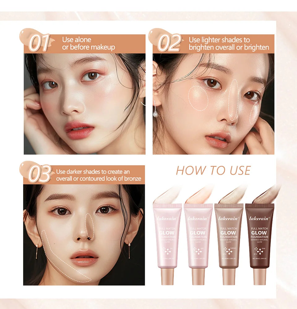 Liquid Illuminating Foundation and Highlighter for Face and Body